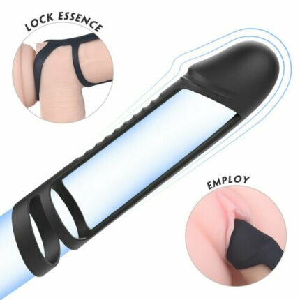 Joyvibetoys Silicone Double Cock Ring Glans Coverage For Men Erection
