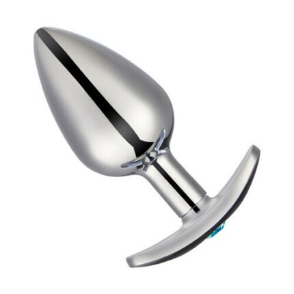 Joyvibetoys Silver Jewelled Aluminium Beginner's T-bar Base Butt Plug 2.7 Inch