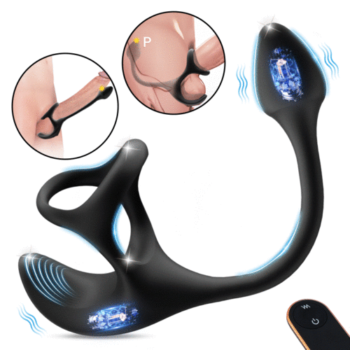 Spherical Vibrating Anal Plug with Penis Rings
