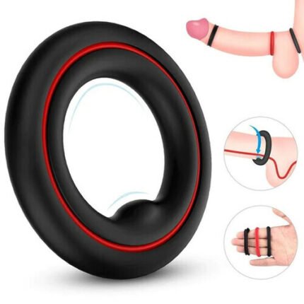 Harles 1.5 Inch Premium Stretchy Longer Harder Stronger Erection Cock Ring Set 3 Pieces