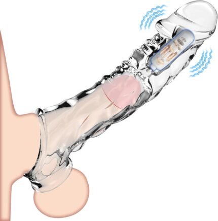 3.6" Extender, Reusable Penis Sleeve with Vibrator Penis Ring
